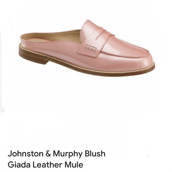 JOHNSTON & MURPHY Giada Blush Leather Mules 8 - Picture 1 of 13